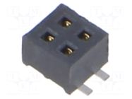 Connector: pin strips; socket; female; PIN: 4; vertical; SMT; 1.27mm SAMTEC
