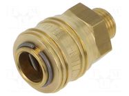 Quick connection coupling; straight; max.35bar; brass; D: 25mm PNEUMAT