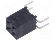 Connector: pin strips; socket; female; PIN: 4; straight; THT; 2.54mm SAMTEC