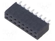 Connector: pin strips; socket; female; PIN: 16; straight; THT; 2x8 SAMTEC