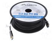 Cable; HDMI plug,both sides; PVC; HDMI 2.1; Len: 30m; black LANBERG