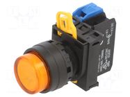 Switch: push-button; 22mm; Stabl.pos: 2; NO; orange; LED; IP65; YW IDEC