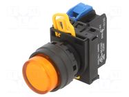 Switch: push-button; 22mm; Stabl.pos: 1; NO; orange; LED; IP65; YW IDEC