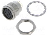 Connector: circular; push-pull; socket; PIN: 20; 1A; HR25; THT; 30VAC HIROSE