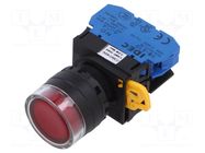 Switch: push-button; 22mm; Stabl.pos: 2; NO; red; LED; IP65; YW; Pos: 2 IDEC