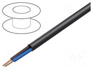 Wire; H03VV-F; 2x0.75mm2; stranded; Cu; PVC; black; 300V; Class: 5 HELUKABEL