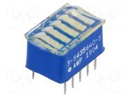 Switch: DIP-SWITCH; Poles number: 5; OFF-ON; Pos: 2; THT; tube TE Connectivity