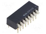 Switch: DIP-SWITCH; Poles number: 8; OFF-ON; 0.025A/24VDC; Pos: 2 TE Connectivity