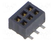 Connector: pin strips; socket; female; PIN: 6; vertical; SMT; 1.27mm SAMTEC