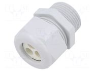 Cable gland; multi-hole; NPT3/4"; IP65; polyamide; grey; 7mm HUMMEL