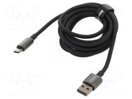 Cable; High Speed,USB 2.0; USB A plug,USB C plug; 2m; black; 100W BASEUS