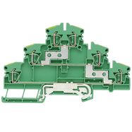 PE terminal, Tension-clamp connection, 2.5 mm², 500 V, Number of connections: 6, Number of levels: 3, dark beige Weidmuller