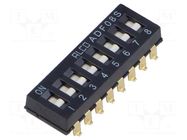 Switch: DIP-SWITCH; Poles number: 8; OFF-ON; -0.025A/24VDC; Pos: 2 TE Connectivity
