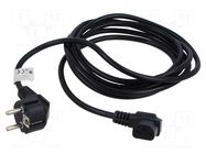 Cable; CEE 7/7 (E/F) plug angled,IEC C13 female angled right LANBERG