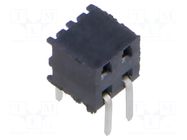 Connector: pin strips; socket; female; PIN: 4; angled; THT; 2mm; 2x2 SAMTEC
