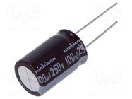 Capacitor: electrolytic; THT; 100uF; 250VDC; Ø16x25mm; Pitch: 7.5mm NICHICON