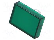 Actuator lens; 16mm; 51; green; plastic; Face dim: 15.3x21.5mm EAO