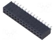 Connector: pin strips; socket; female; PIN: 28; straight; THT; 2x14 SAMTEC