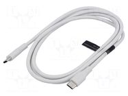 Cable; USB 2.0; USB C plug,both sides; nickel plated; 1.5m; white VENTION