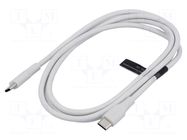 Cable; USB 2.0; USB C plug,both sides; nickel plated; 1.5m; white VENTION