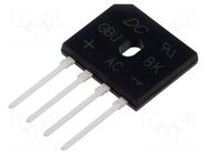 Bridge rectifier: single-phase; Urmax: 800V; If: 8A; Ifsm: 200A DC COMPONENTS