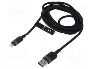 Cable; USB 2.0; Apple Lightning plug,USB A plug; nickel plated VENTION