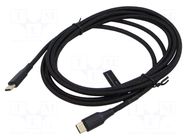Cable; USB 2.0; USB C plug,both sides; nickel plated; 2m; black VENTION
