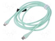Cable; USB 2.0; USB C plug,both sides; nickel plated; 2m; green VENTION