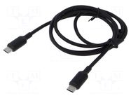 Cable; USB 2.0; USB C plug,both sides; nickel plated; 1m; black VENTION