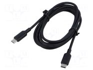 Cable; USB 2.0; USB C plug,both sides; nickel plated; 2m; black VENTION