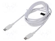 Cable; USB 2.0; USB C plug,both sides; nickel plated; 2m; white VENTION