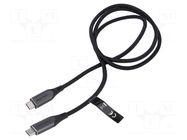 Cable; USB 3.1; USB C plug,both sides; nickel plated; 1m; black VENTION