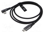 Cable; USB 2.0; USB C plug,USB C angled plug,both sides; 1m VENTION