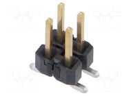 Connector: pin strips; pin header; male; PIN: 4; vertical; SMT; 2x2 SAMTEC