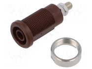 Connector: 4mm banana; socket; 36A; 1kV; brown; nickel plated ELECTRO-PJP