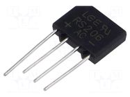 Bridge rectifier: single-phase; Urmax: 800V; If: 2A; Ifsm: 50A; flat LUGUANG ELECTRONIC