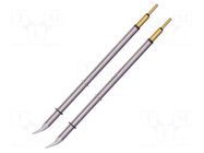 Tip; bent conical; 0.4x6.2mm; 413°C; for hot tweezers; 2pcs. METCAL