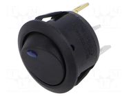 ROCKER; SPST; Pos: 2; ON-OFF; 20A/12VDC; black; LED,point; RAS; round SWITCH COMPONENTS