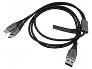Cable; USB 2.0; USB A plug,USB C plug x2; nickel plated; 0.5m VENTION