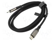 Cable; USB 2.0; USB C plug,both sides; nickel plated; 1.2m; black VENTION