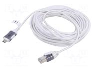 Cable; slim,USB 3.1; RJ45 plug,USB C plug; nickel plated; 10m GOOBAY