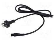 Cable; 3x0.75mm2; AS/NZS 3112 (I) plug,IEC C5 female; PVC; 1.8m POS