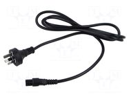 Cable; 3x0.75mm2; AS/NZS 3112 (I) plug,IEC C5 female; PVC; 1.8m POS