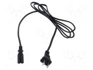 Cable; 2x18AWG; IEC C7 female,NEMA 1-15 (A) plug; PVC; 1.8m; 10A POS