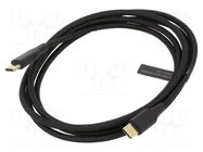 Cable; USB 2.0; USB C plug,both sides; nickel plated; 1.5m; black VENTION