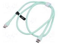 Cable; USB 2.0; USB C plug,both sides; nickel plated; 1m; green VENTION