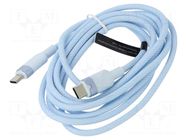 Cable; USB 2.0; USB C plug,both sides; nickel plated; 2m; blue VENTION