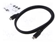 Cable; Thunderbolt 3,Thunderbolt 4,USB 4.0; 1m; black; PVC; 240W GOOBAY