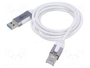 Cable; slim,USB 3.0; RJ45 plug,USB A plug; nickel plated; 1.5m GOOBAY