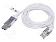 Cable; slim,USB 3.0; RJ45 plug,USB A plug; nickel plated; 2m GOOBAY